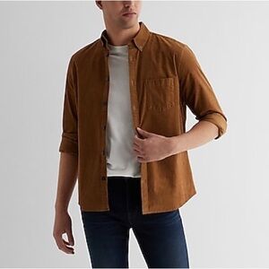 Express Men's Brown Corduroy Shirt
